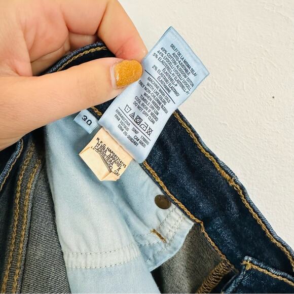 HUDSON Krista High Rise Medium Distressed Blue Wash Super Skinny Denim Jeans 30 - Picture 6 of 10